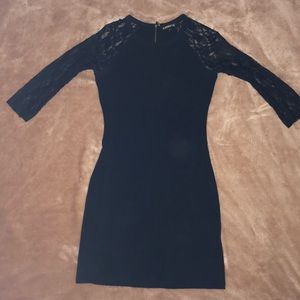 Navy blue, 3-4 sleeve, body con dress